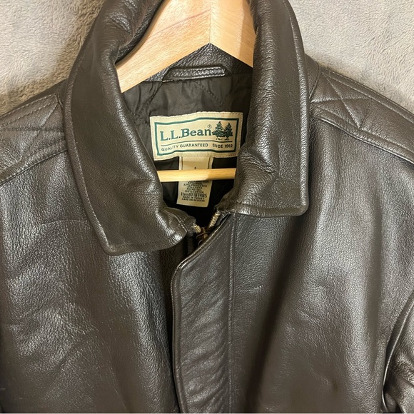 LL Bean Flying Tiger Bomber Goatskin Leather Jacket ThinsulateSize Large - Tall - Picture 8 of 11